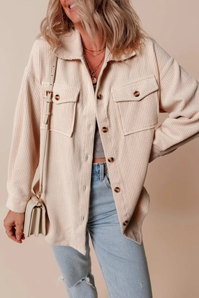 Pocketed Button Up Dropped Shoulder Shacket Shop Save Today