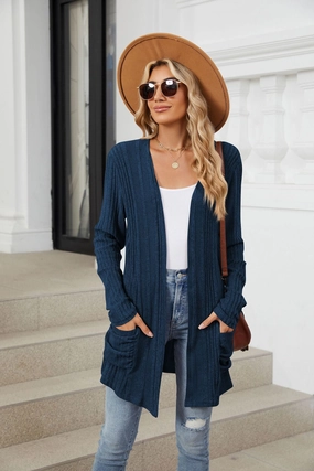 Exclusive Deal Inside Special Savings Today Pocketed Open Front Long Sleeve Cardigan