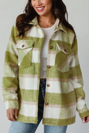 Pocketed Plaid Collared Neck Shacket Shop Smart Save