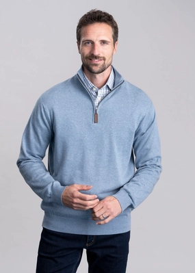 Porthmeor Pima Cotton Quarter Zip Clearance Sale