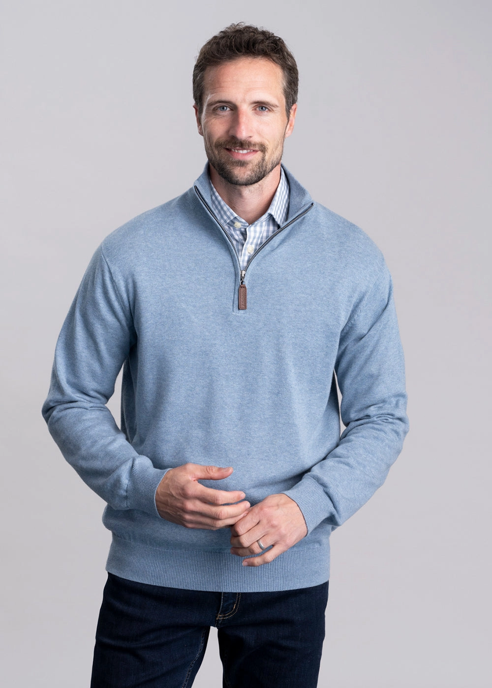 Porthmeor Pima Cotton Quarter Zip Clearance Sale