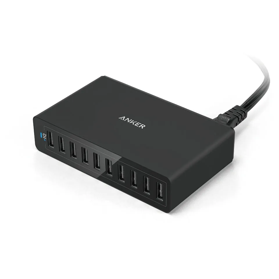 Anker Powerport 10 -60W 10 Port Usb Charger - Black Steal the Deal Now Exclusive Deal Inside