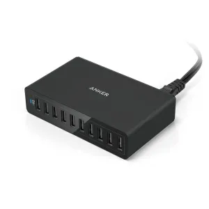 Anker Powerport 10 -60W 10 Port Usb Charger - Black Steal the Deal Now Exclusive Deal Inside