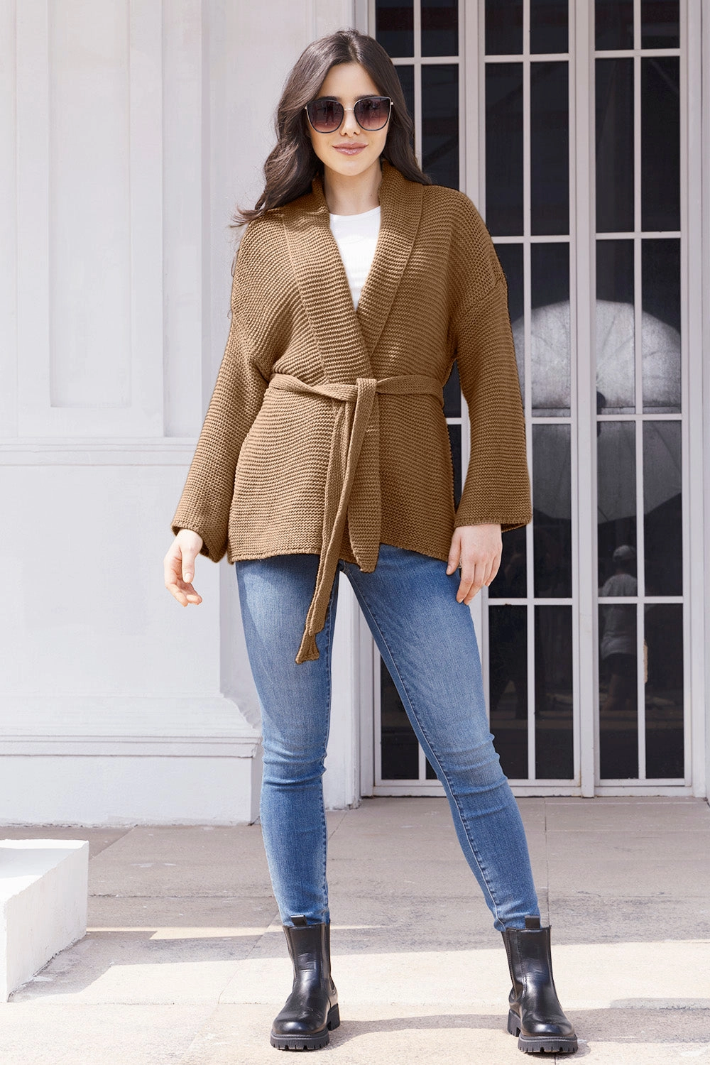 Special Occasion Discount Tied Open Front Long Sleeve Cardigan