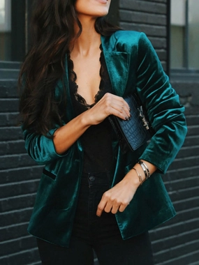 Shop Today Save Button Up Lapel Collar Blazer