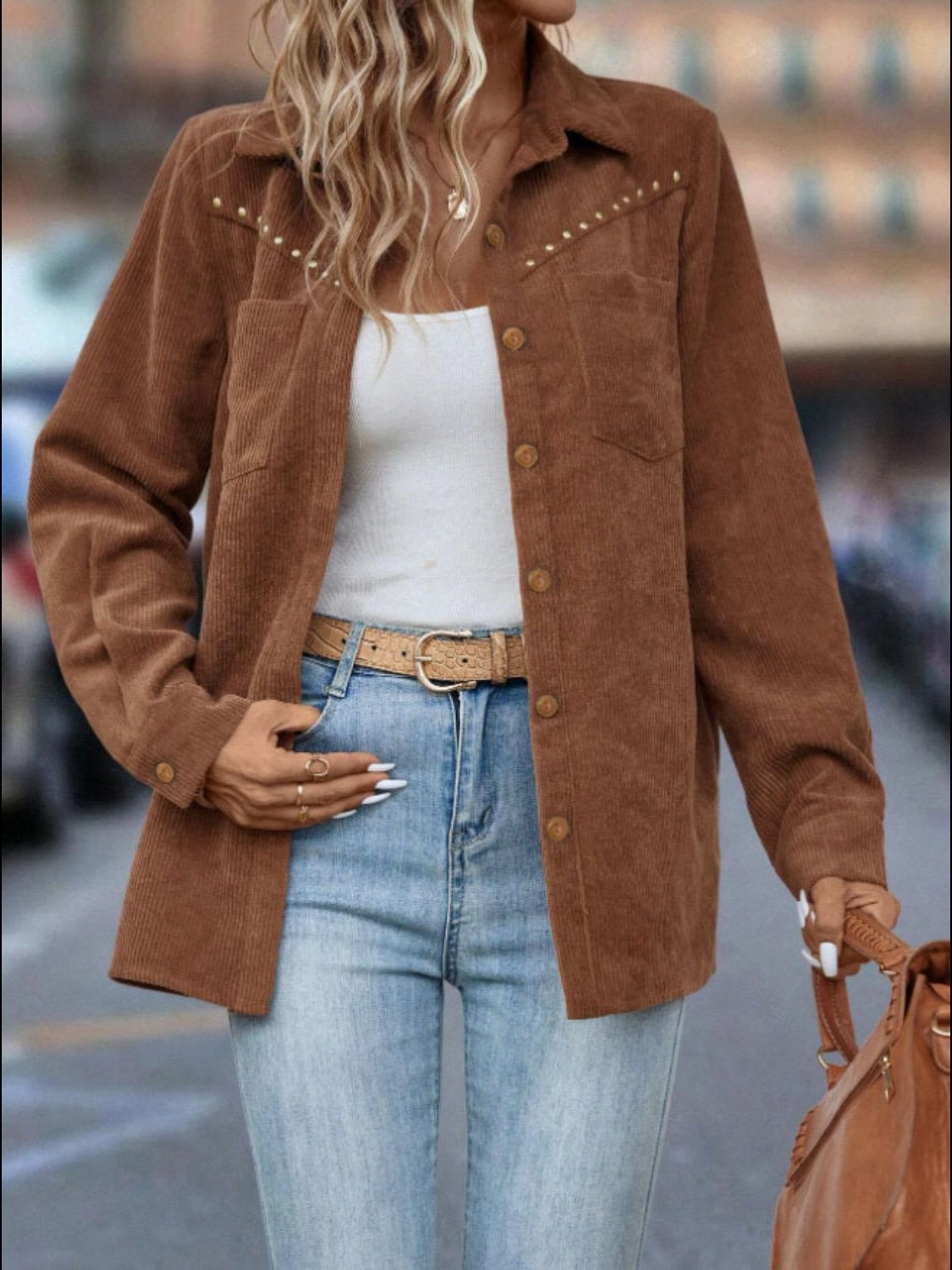 Special Occasion Discount Exclusive Online Offer Button Down Long Sleeve Shacket