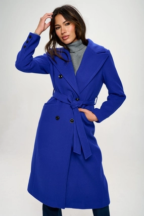 Big Sale Today Coalition La Double-Breasted Longline Coat With Belt