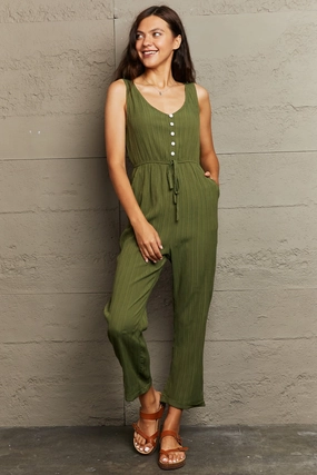 Perfee Tied Sleeveless Jumpsuit With Pockets Trending Offer Today Special Surprise Sale