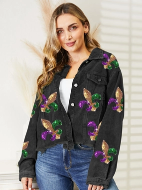 Sequin Raw Hem Jacket Grab Your Savings