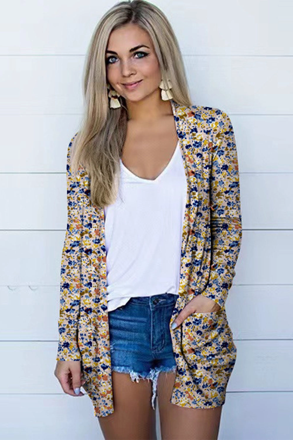 Printed Long Sleeve Cardigan Hot Pick of the Day
