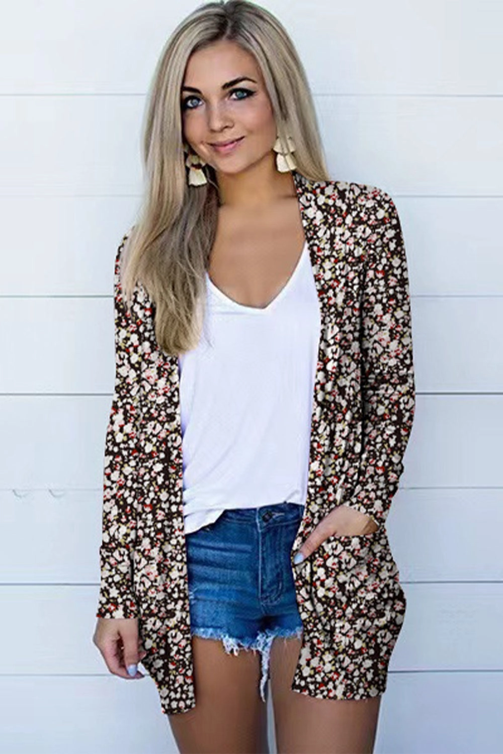 Printed Long Sleeve Cardigan EndofWeek Deals Daily Hot Deal