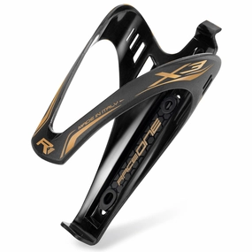 RaceOne X3 Rubber bottle cage - Black gold