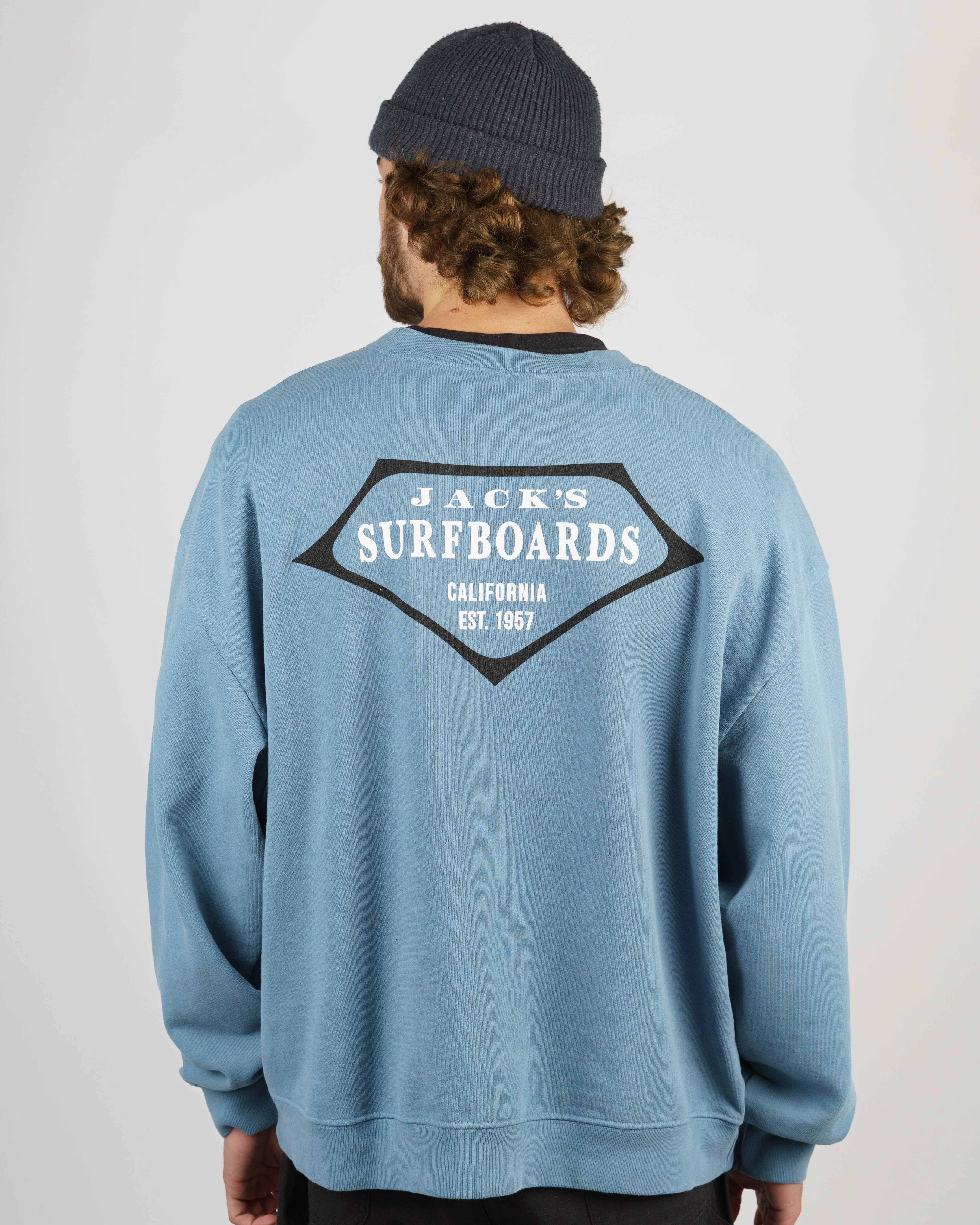 Retro Lam Heavyweight Crewneck - Blue Shop the Savings Now Trending Offer Today