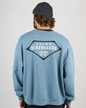 Retro Lam Heavyweight Crewneck - Blue Shop the Savings Now Trending Offer Today