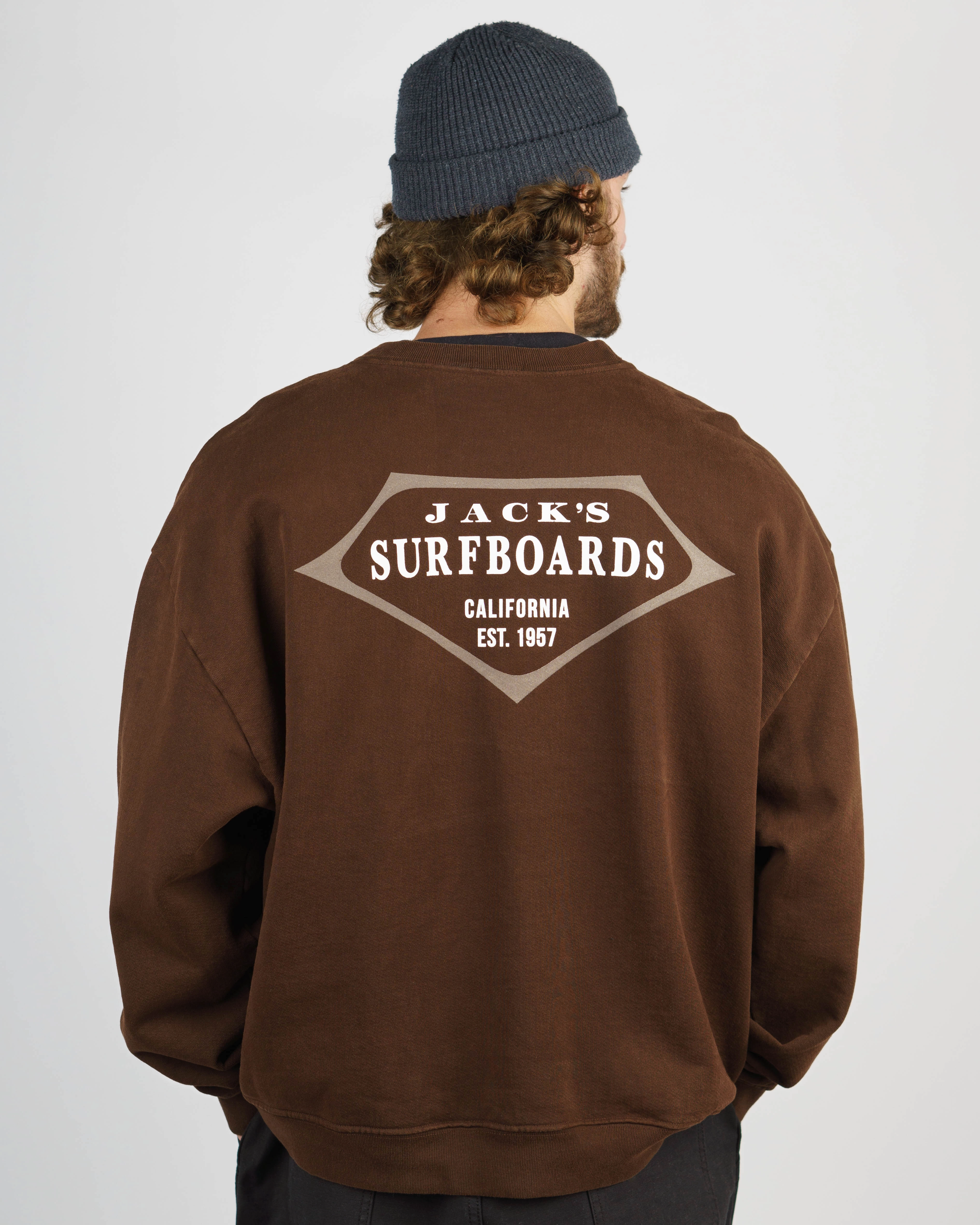 Retro Lam Heavyweight Crewneck - Brown Hot Discount Deal