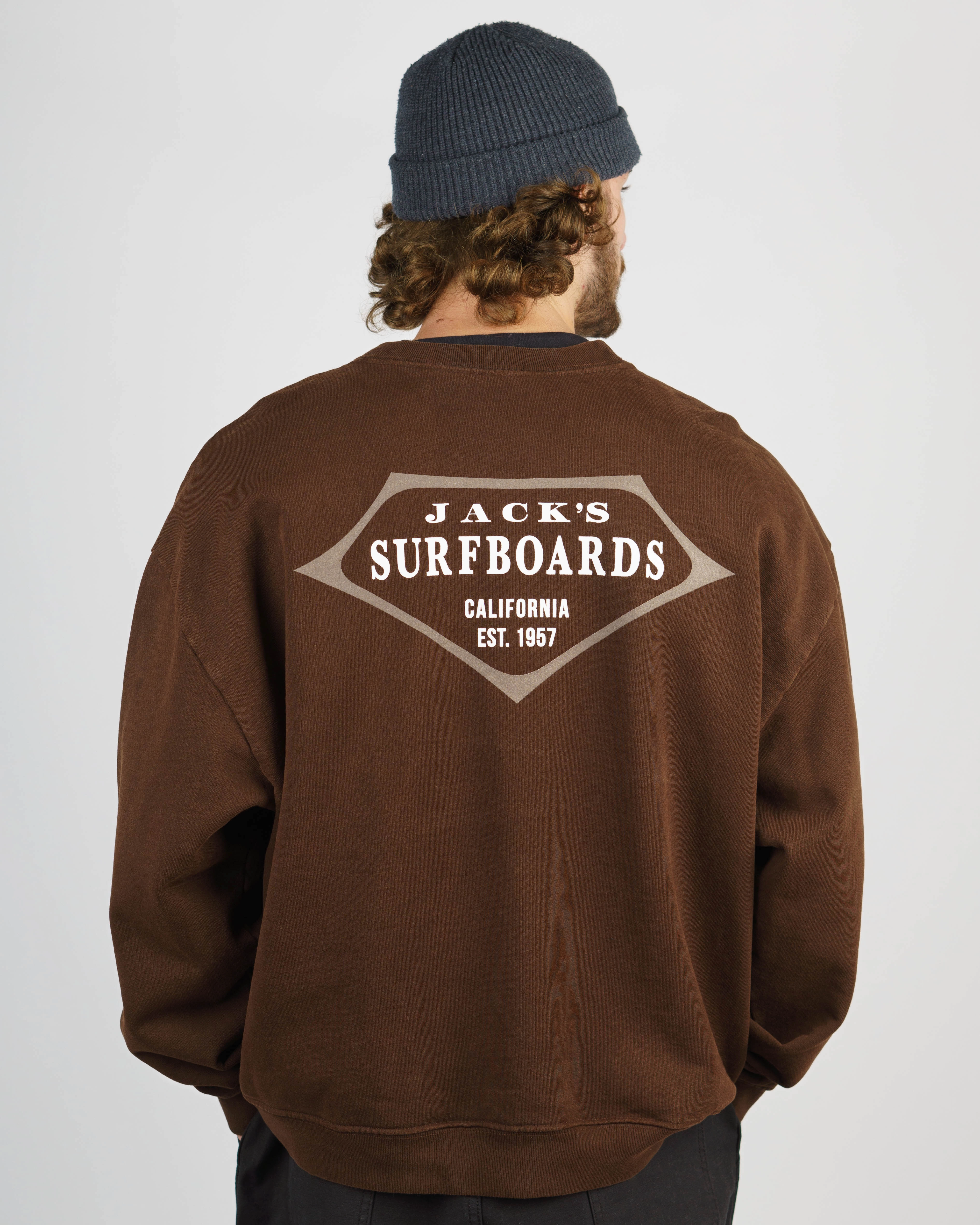 Retro Lam Heavyweight Crewneck - Brown MustHave Clearance