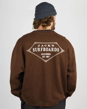 Retro Lam Heavyweight Crewneck - Brown Hot Discount Deal