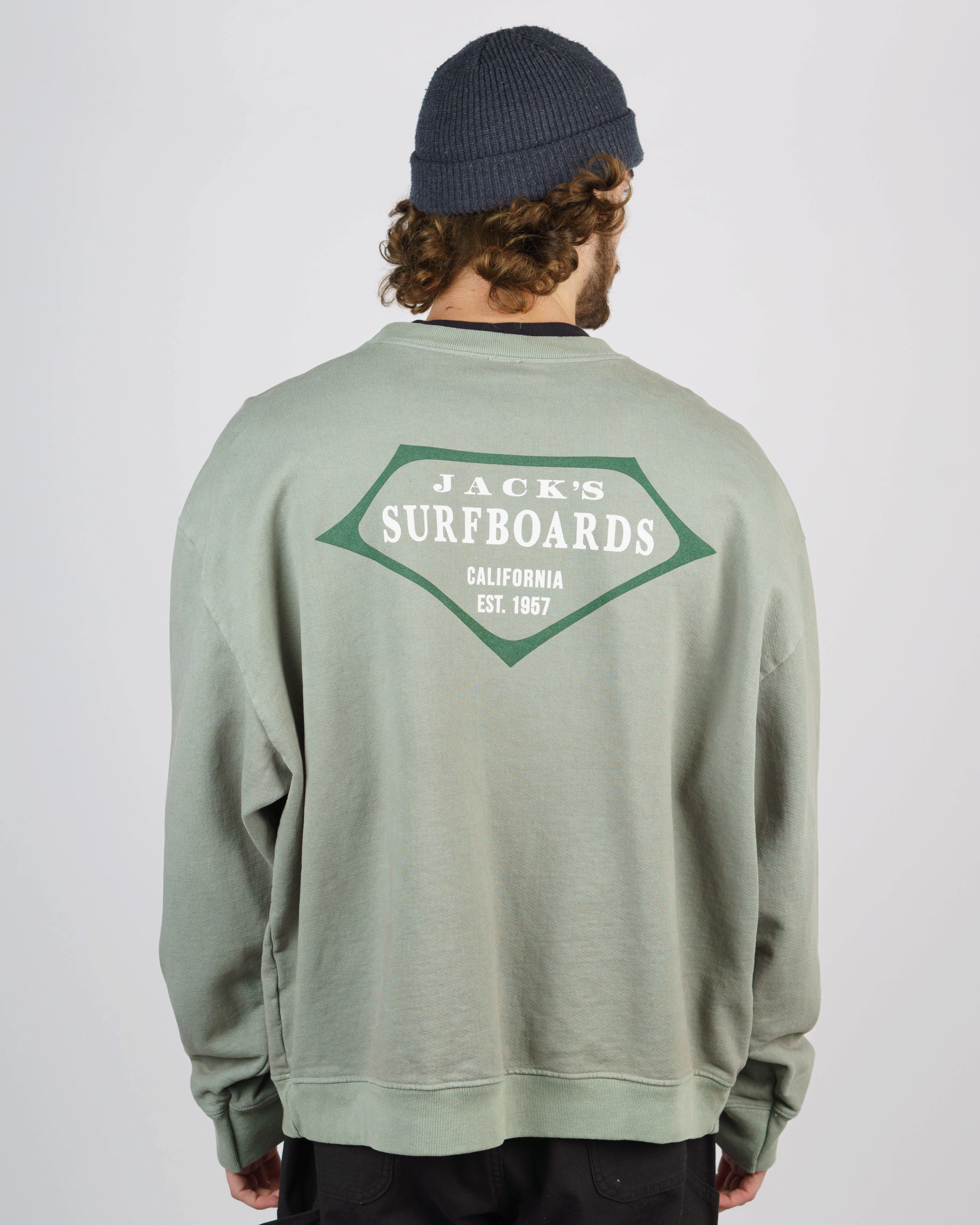 Retro Lam Heavyweight Crewneck - Sage Weekend Specials