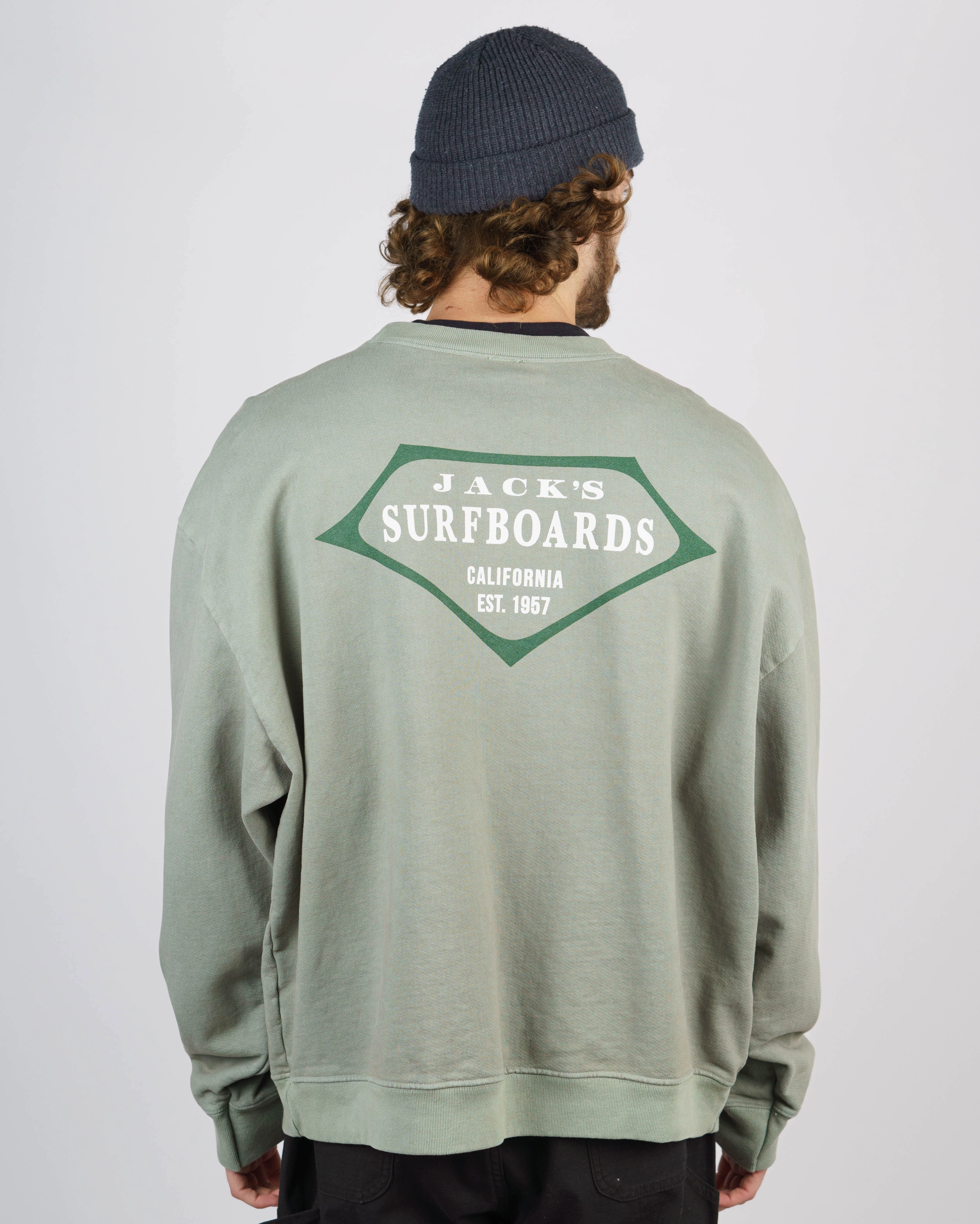 Retro Lam Heavyweight Crewneck - Sage Limited Stock Alert
