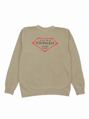 Retro Lam Pigment Crewneck Sweater -  Cement Mega Savings Now