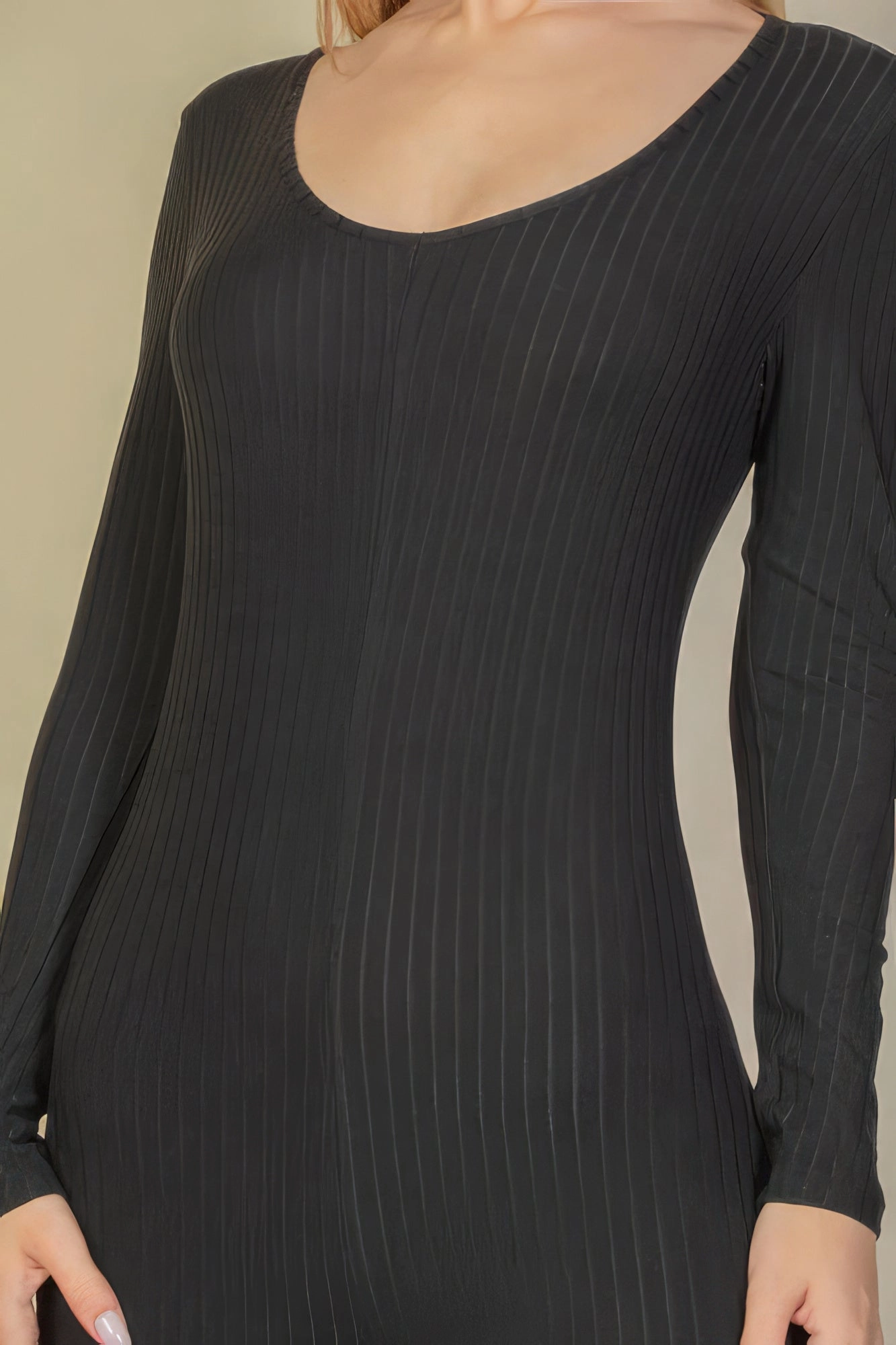 Ribbed Scoop Neck Long Sleeve Jumpsuit Shop Grab Savings