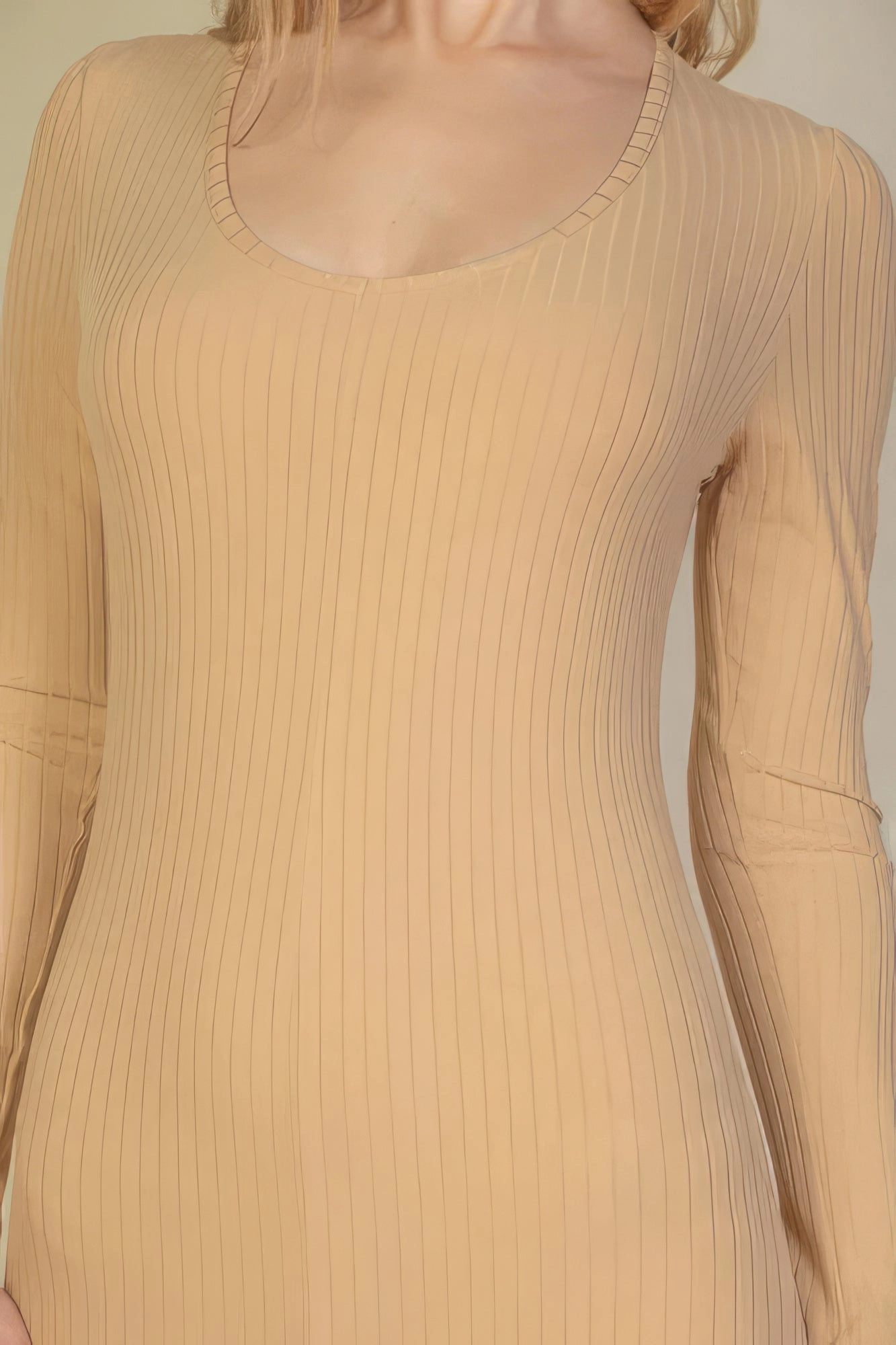 Sweet Deal Today Ribbed Scoop Neck Long Sleeve Jumpsuit
