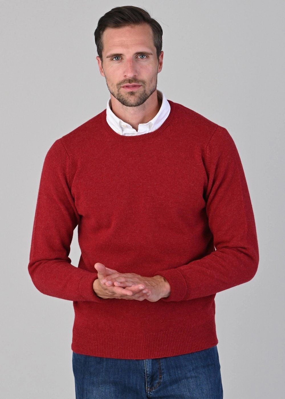 Rob 2 Ply Lambswool Crew Neck Hot Offer Event Big Hot Sale