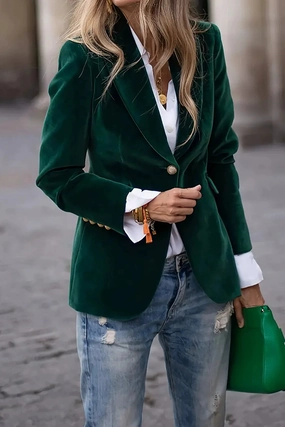Lapel Collar One Button Blazer Shop Smart Save Price Drop Frenzy