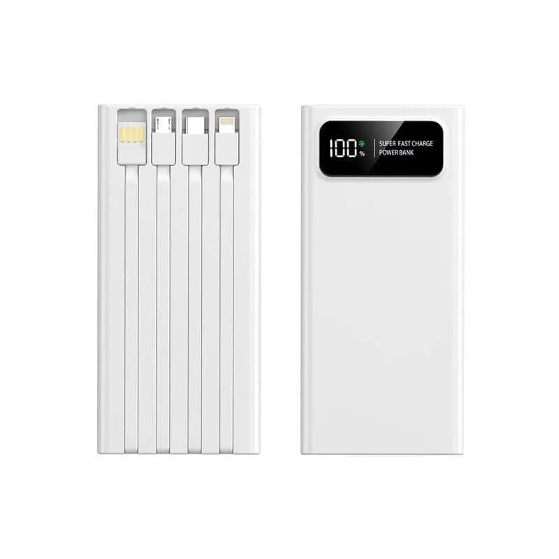 10000Mah Pd22.5W Supwer Quick Charge Powerbank With Built-In Cables Todays Steal