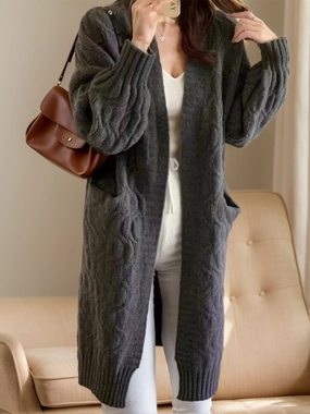 New Arrival Discount Hot Sale Frenzy Open Front Long Sleeve Cardigan