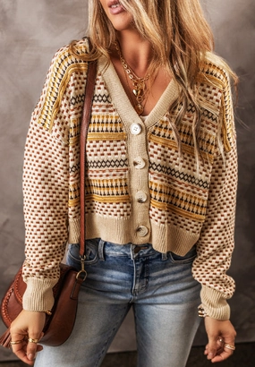 Button Down Long Sleeve Cardigan Save More Now