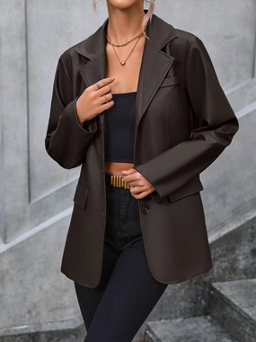 Ivy Lane Pocketed Button Up Collared Neck Blazer Dont Miss This Steal Dont Miss Todays Deal