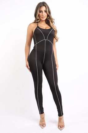 Overlock Line Jumpsuit Special Deals Online Last Chance Steal