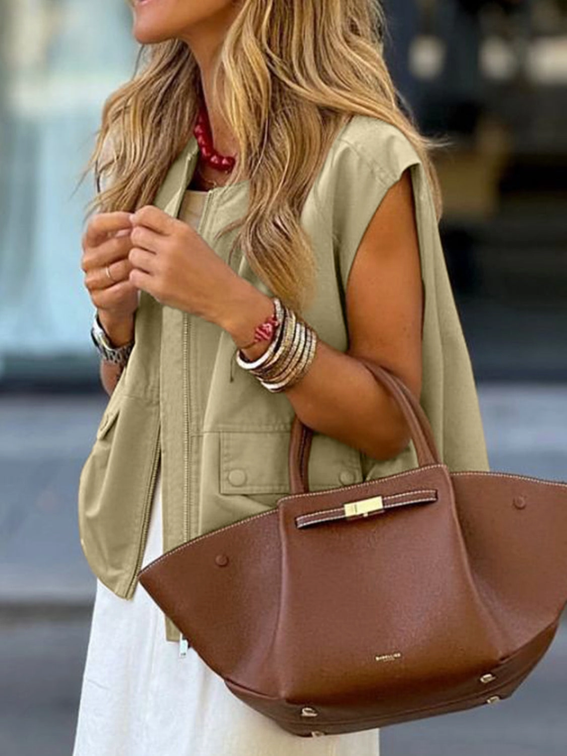 Ruched Hem Zip Up Vest Grab the Deal Now