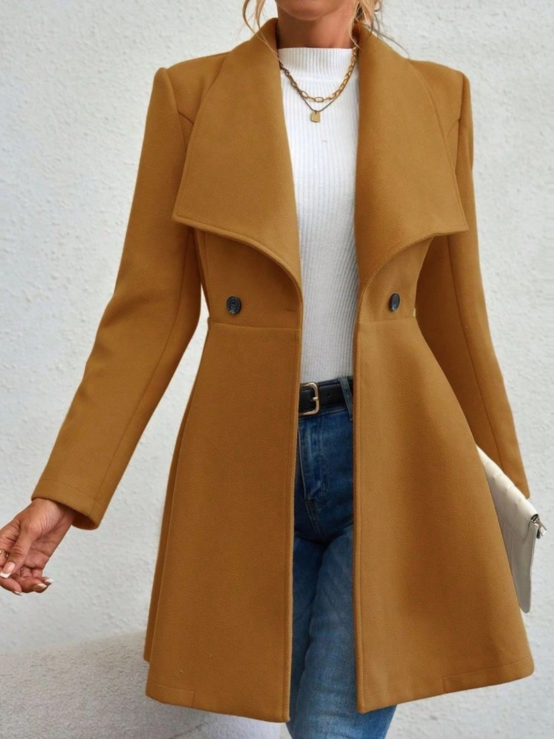 Clearance Event Perfect Gift Sale Collared Neck Button Up Long Sleeve Coat