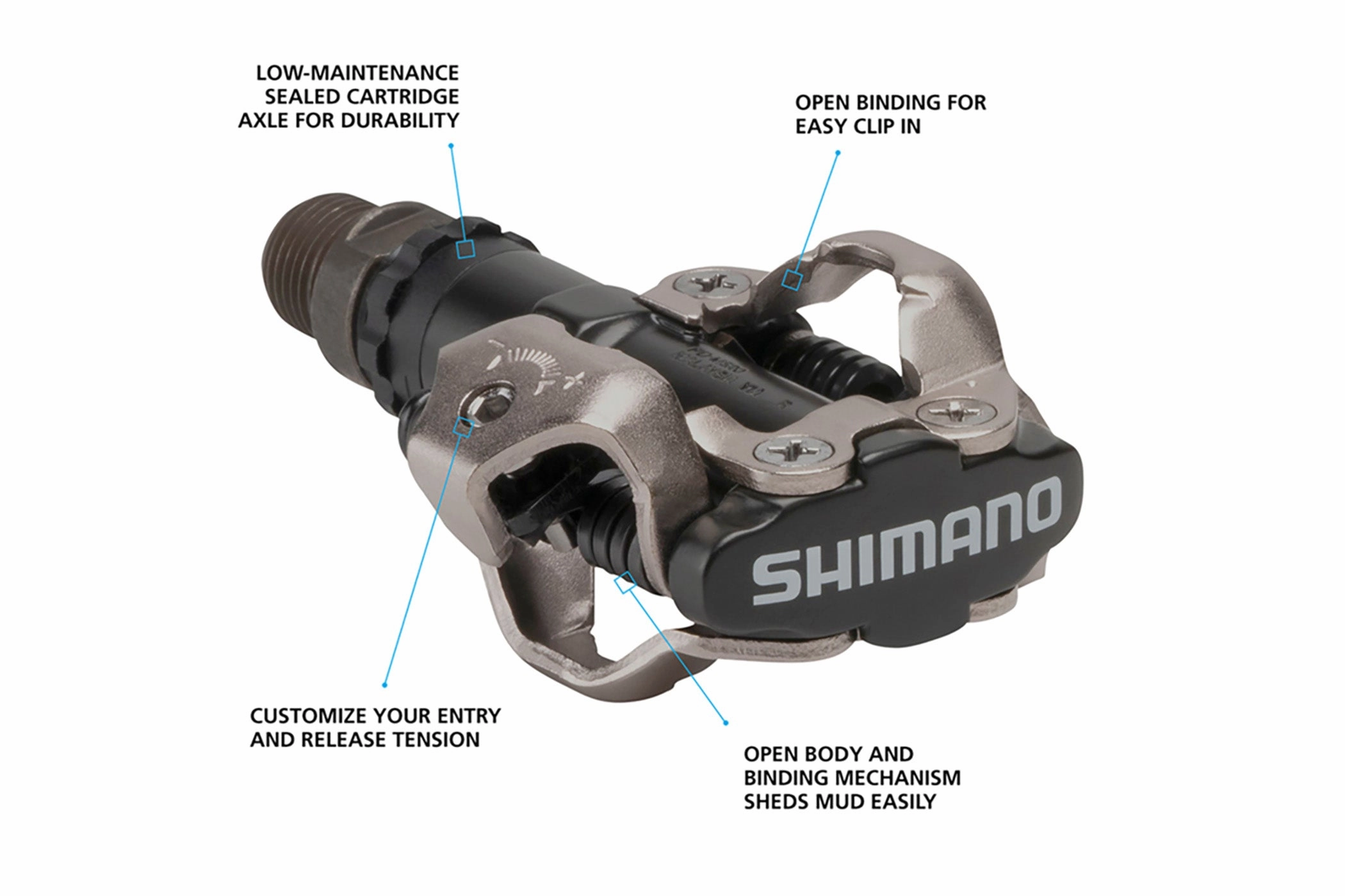 Shimano PD-M520L SPD Clipless MTB Pedals Black