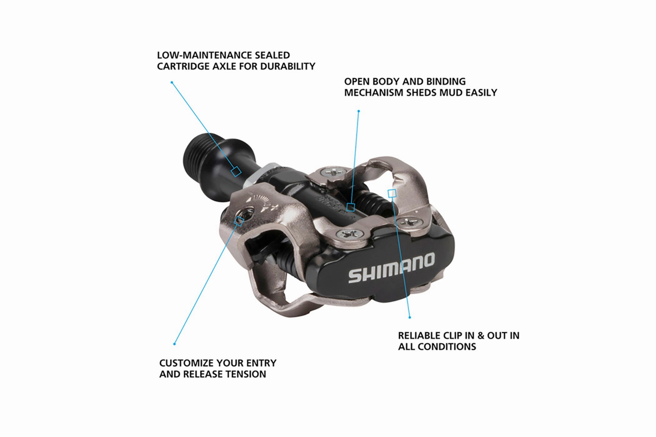 Shimano PD-M540 SPD Clipless MTB Pedals Black