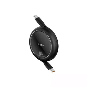 Limited Time Hot Deal Baseus Free2Draw Mini Retractable Charging Cable Type-C To Type-C 100W 1M Cluster Black