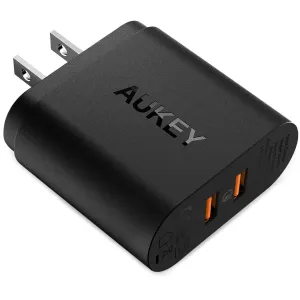 Exclusive Savings Event Limited Time Hot Deal Aukey Dual-Port Usb Wall Charger With Quick Charge 3.0
