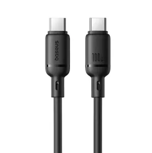 Shop Today Save Baseus Silky Series Fast Charging Cable Type-C To Type-C 100W 1M Cluster Black