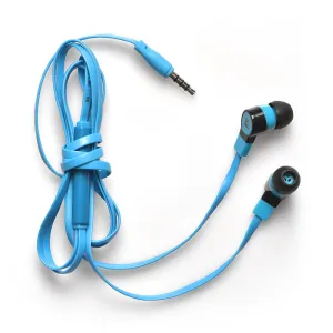 Dont Wait Save Travel Blue Earphones With Microphone And Volume Control