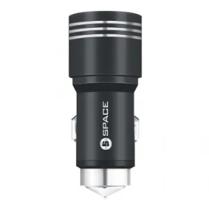 Space Dual Usb Port 3.4A Metal Car Charger Cc-155 - Black Todays Hot Pick