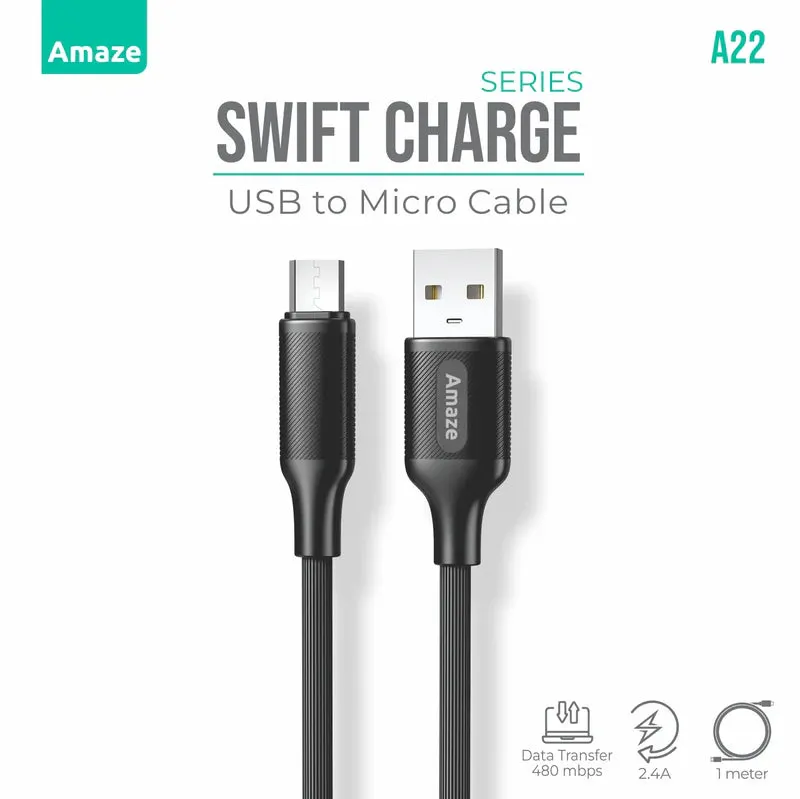 Today Only Offer Hot Pick Online Amaze A22 Swift Series Usb To Micro Cable 2.4A 1M