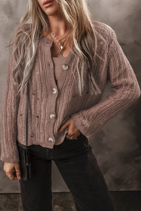 Button Up Long Sleeve Cardigan Clearance Sale Now Today Only Savings