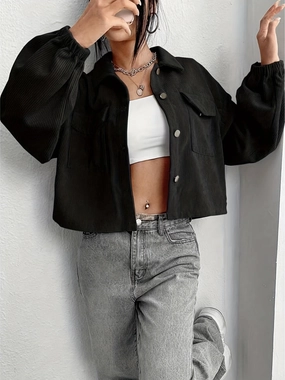 Collared Neck Dropped Shoulder Jacket Dont Miss Out Limited Edition Offer