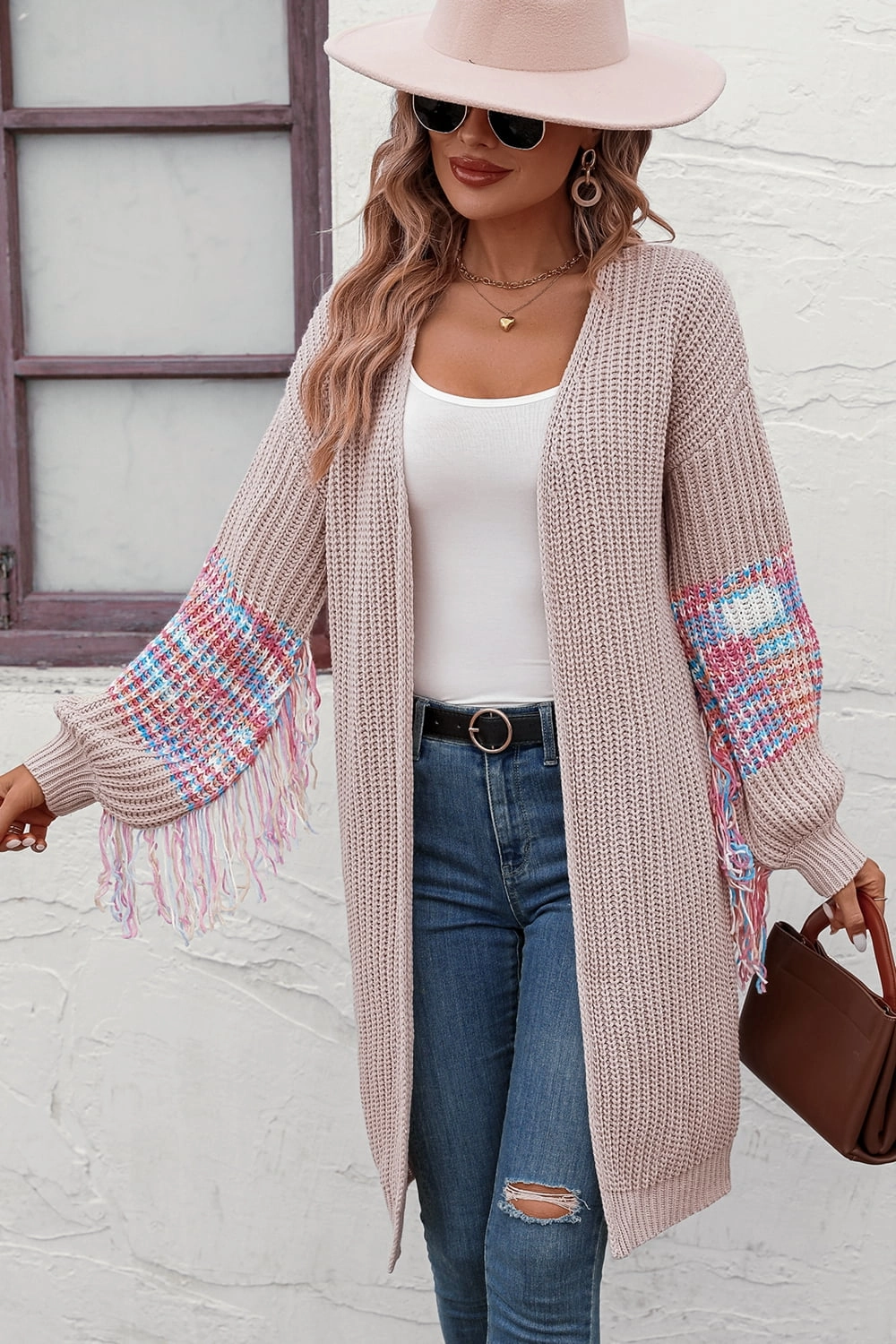 Fringe Sleeve Dropped Shoulder Cardigan Deal of the Day Flash Sale Alert Now