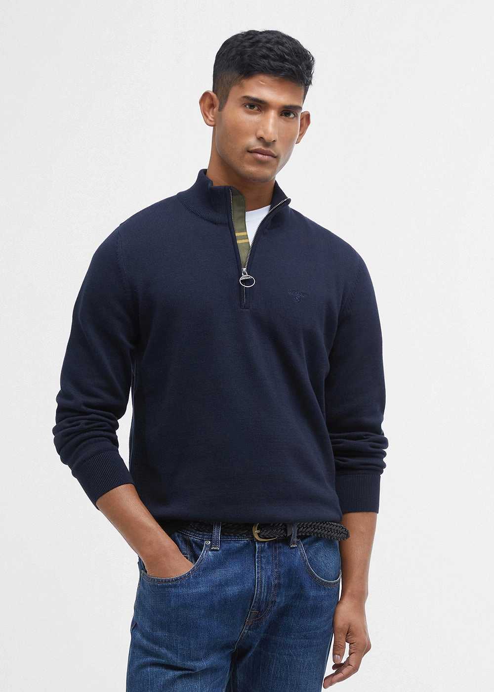 Trending Offer Today Cotton Half Zip Knitted Jumper