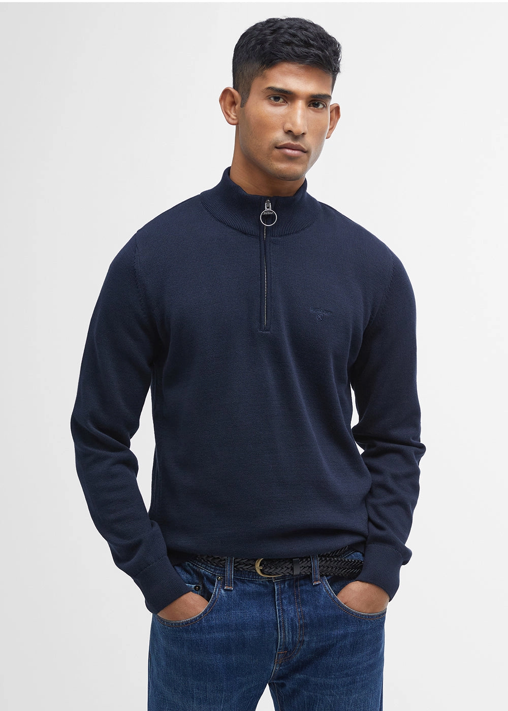 Cotton Half Zip Knitted Jumper Clearance Blowout