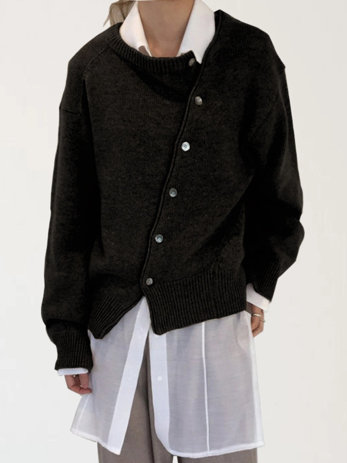 Dropped Shoulder Buttoned Cardigan Todays Steal Surprise Offer Now