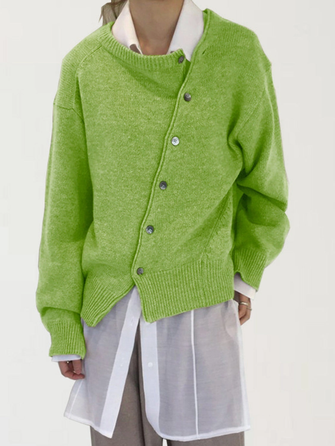 Dropped Shoulder Buttoned Cardigan Best Seller Deal Shop Smart Save